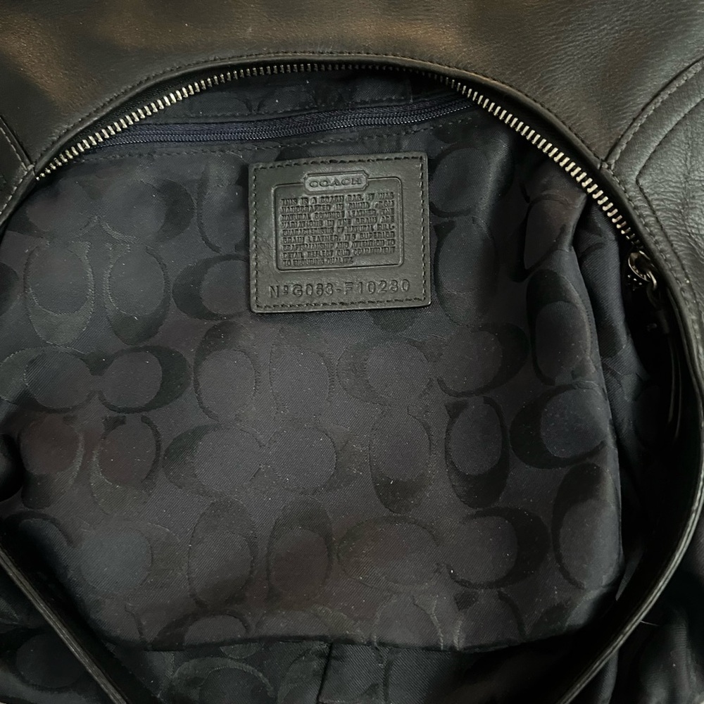 Vintage Coach Hamilton Black Leather Hobo Bag - Picture 10 of 13
